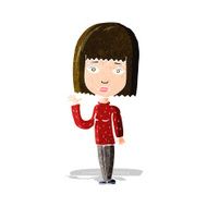 Cartoon Woman Waving N85