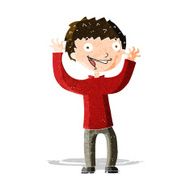 cartoon excited boy N45