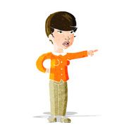 cartoon woman pointing finger of blame N3