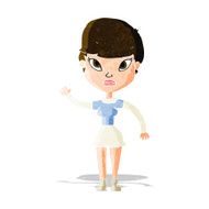 Cartoon Woman Waving N86