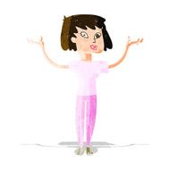 cartoon woman holding up hands N5