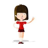 Cartoon Woman Waving N87