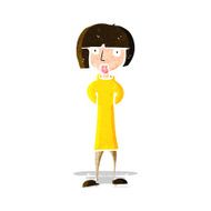 cartoon curious woman N19