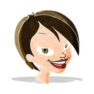 cartoon pretty female face N26
