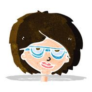 cartoon woman wearing spectacles N13