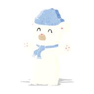 cartooon cute polar bear in hat and scarf