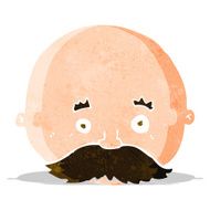cartoon bald man with mustache N6