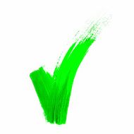 Hand made green acrylic validation V icons set N2