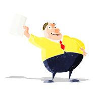 cartoon boss waving papers N3