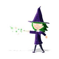 cartoon witch girl casting spell N7