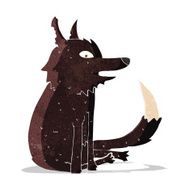 cartoon wolf sitting N2