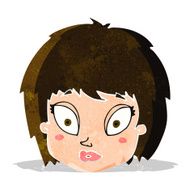 cartoon surprised female face N17