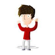 cartoon man waving arms N3