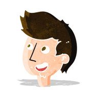 cartoon happy boy face N13