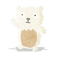 cartoon waving polar bear cub N6