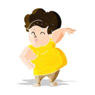 cartoon happy overweight lady N3