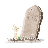 Cartoon Zombie Rising From Grave N12