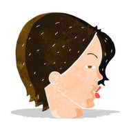 cartoon female face with narrowed eyes N3