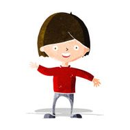 cartoon waving boy N7