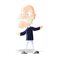 cartoon angry old man N49