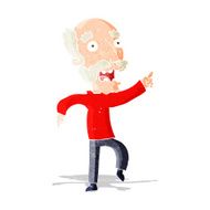 cartoon frightened old man N12