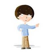 cartoon pointing boy N9