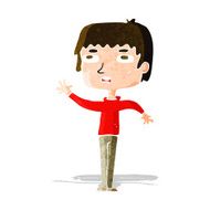 cartoton unhapy boy waving N6