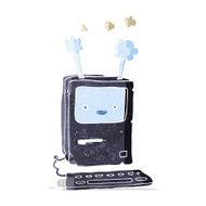 cartoon old computer N11