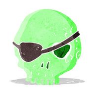 cartoon skull with eye patch N2