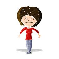 cartoon woman shrugging shoulders N128
