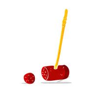 cartoon croquet mallet and ball N3