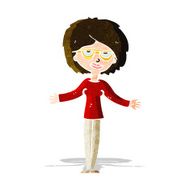 cartoon woman wearing spectacles N14