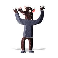 cartoon happy werewolf man N2