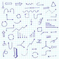 Beautiful hand-drawn arrows Stylish design element of business Vector