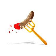 cartoon hotdog and ketchup N2