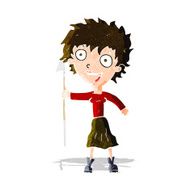 cartoon crazy woman with spear N3