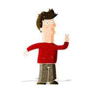 cartoon man signaling with hand N3