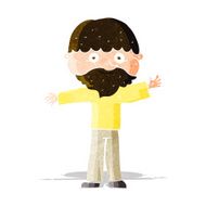 cartoon happy man with beard N16