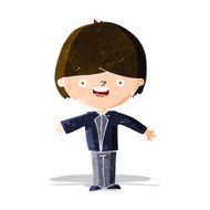 cartoon happy boy with open arms N6