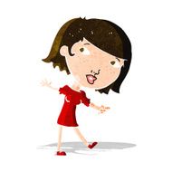 cartoon happy girl gesturing to follow N3