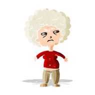 cartoon annoyed old woman N6