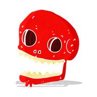 cartoon spooky skull N56