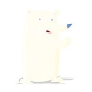 cartoon waving polar bear N9