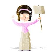 cartoon vicorian woman protesting N3