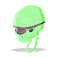 cartoon spooky skull with eye patch N3