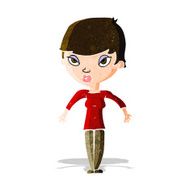 cartoon woman shrugging shoulders N130