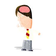 cartoon businessman with huge brain N3