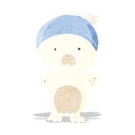 cartoon cute polar bear in hat