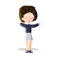 cartoon worried woman N22