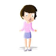 cartoon woman shrugging shoulders N131